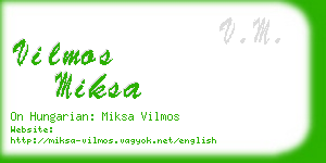 vilmos miksa business card